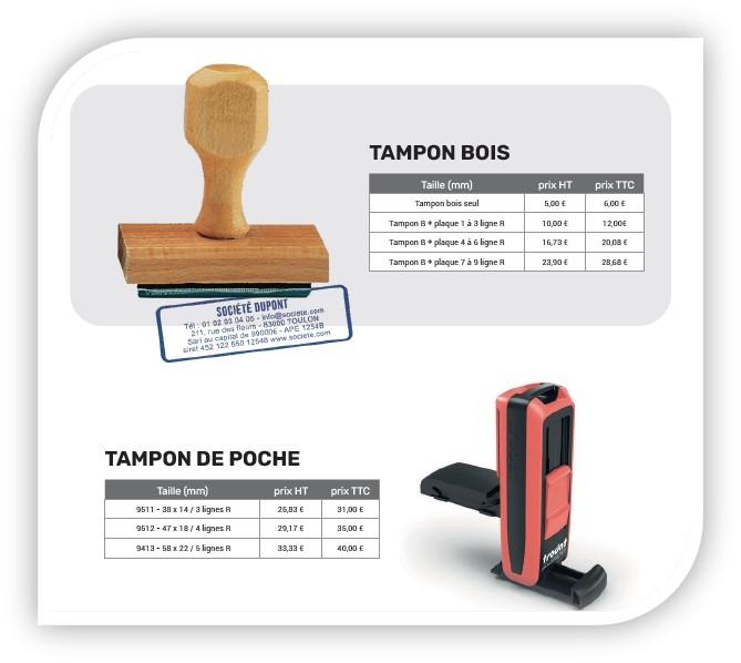 Tarifs 2025 - Tampons bois et poche - Office DEPOT Tarifs 2025 - Tampons bois et poche - Office DEPOT