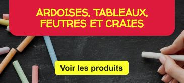 Vers ardoises, tableaux, feutres et craies