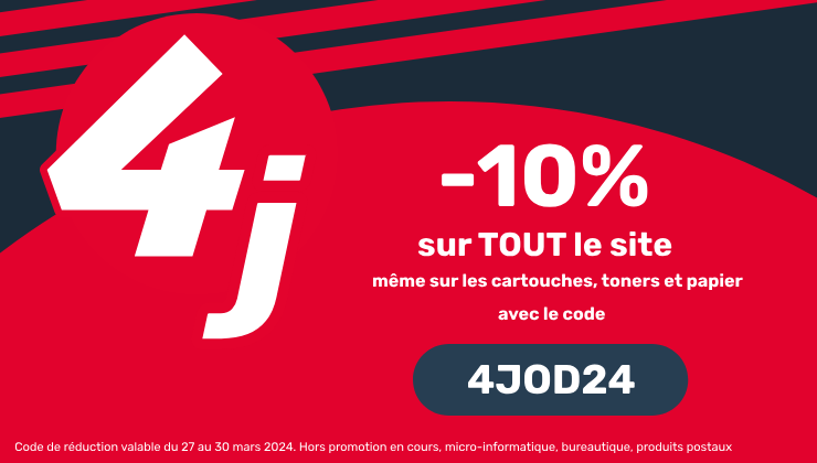 4J Office DEPOT -10% sur tout le site officedepot.fr