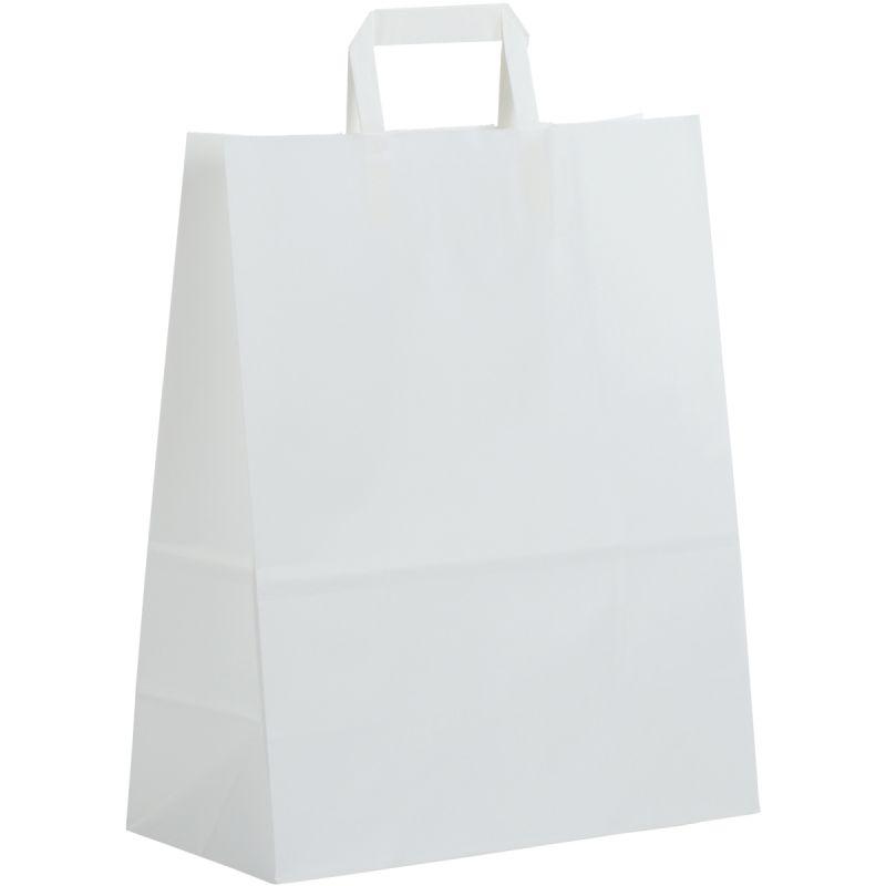 Paquet de 50 sacs kraft blanc 32 16x39cm avec poign es plates