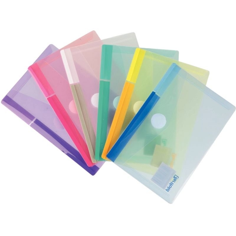 Paquet de 6 enveloppes A6 en polypropylène couleurs assorties