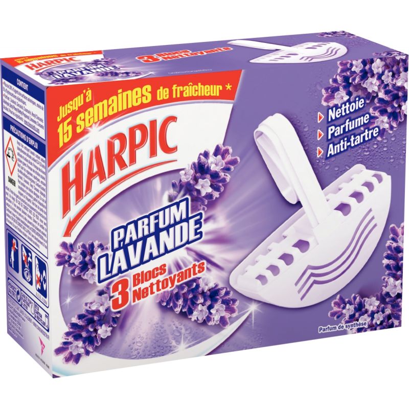 Tablettes WC détartrantes Harpic 3 en 1 Active, boîte de 8 - Blocs,  pastilles