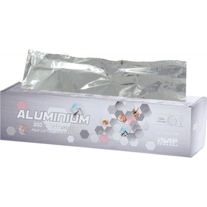 Rouleau Papier Aluminium Alimentaire 44 x 200 m en Boîte Distributrice /