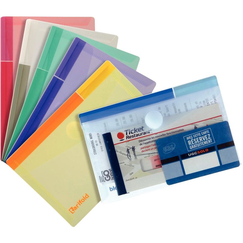 Paquet de 6 enveloppes A6 en polypropylène couleurs assorties