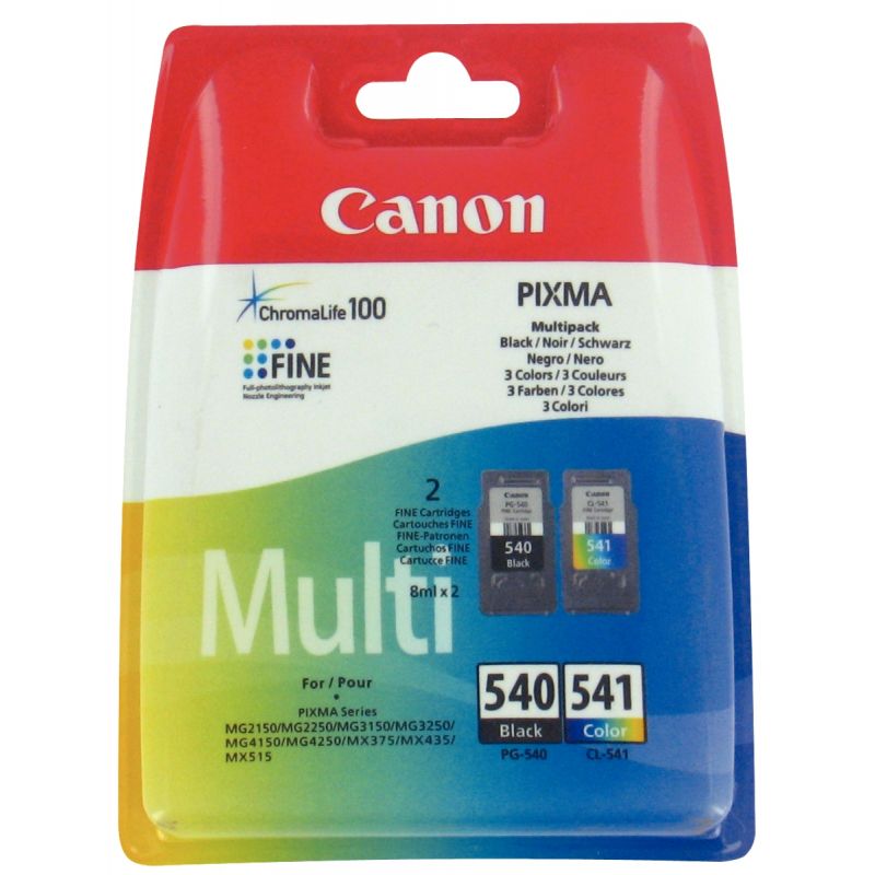 Canon PG-540 + CL-541 - Noir, Cyan, Magenta, Jaune - Pack de 4