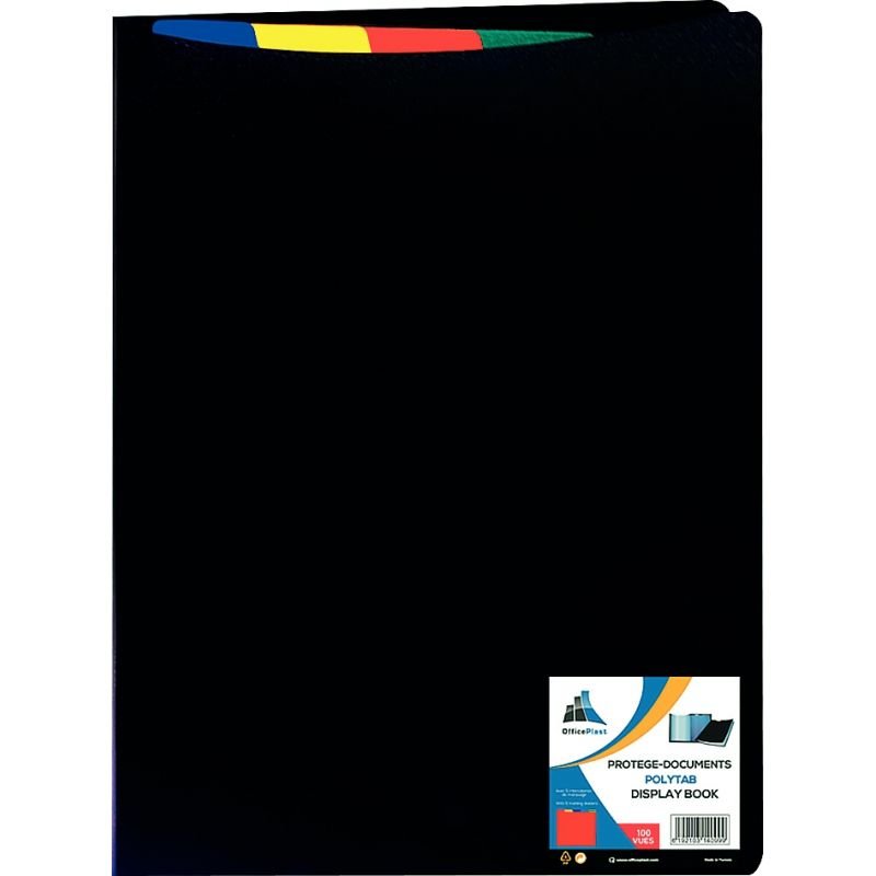 Protege-document à pochette plastique amovible - lutin personnalisable noir
