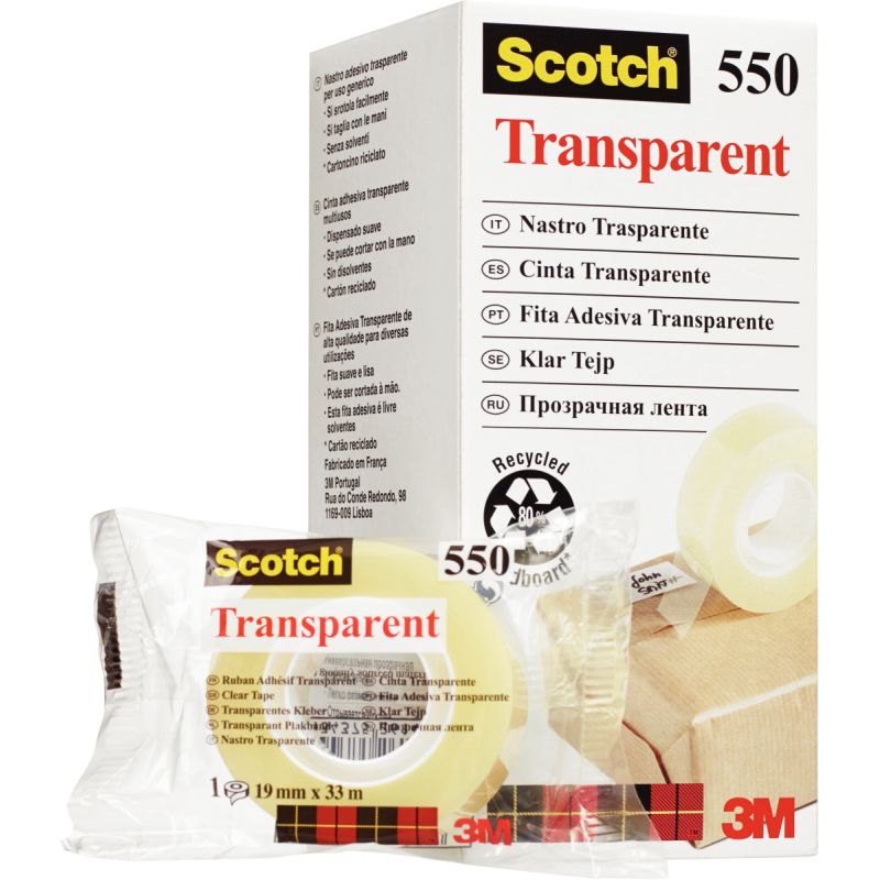 Scotch 3m Rouleau adhésif PP scotch transparent en sachet individuel, 19  mmx66 m - prix pas cher chez iOBURO- prix pas cher chez