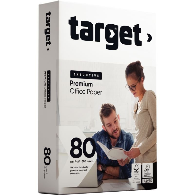 Ramette de 500 feuilles de papier blanc 80g de format A4 TARGET EXECUTIVE