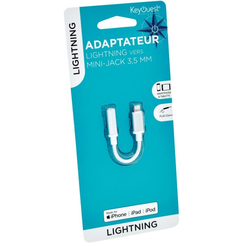 Adaptateur Lightning mâle / jack 3.5mm femelle - blanc